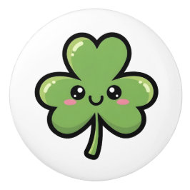Cute Smiling Clover Keramische Knop
