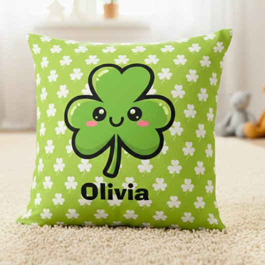 Cute Smiling Clover Kussen