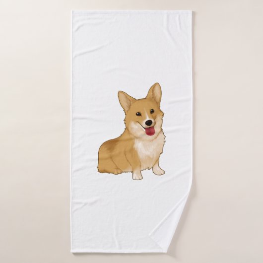 Cute smiling corgi badhanddoek (Badhanddoek)