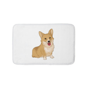 Cute smiling corgi badmat