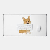 Cute smiling corgi bureaumat (Keyboard & Muis)