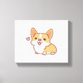 Cute Smiling Corgi Dog Canvas Afdruk (Voorkant)