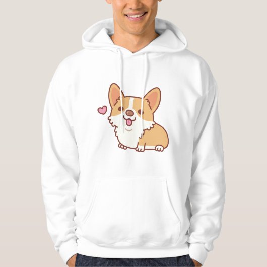 Cute Smiling Corgi Dog Hoodie (Voorkant)