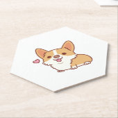 Cute Smiling Corgi Dog Kartonnen Onderzetters (Schuin)