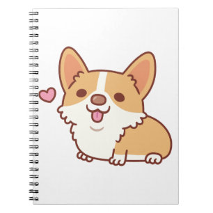 Cute Smiling Corgi Dog Notitieboek
