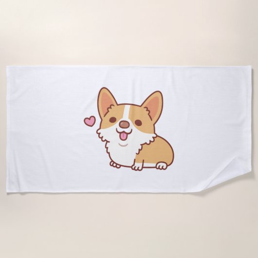 Cute Smiling Corgi Dog Strandlaken (Voorkant)