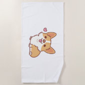 Cute Smiling Corgi Dog Strandlaken (Voorkant)