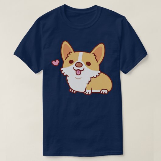 Cute Smiling Corgi Dog T-shirt (Design voorkant)