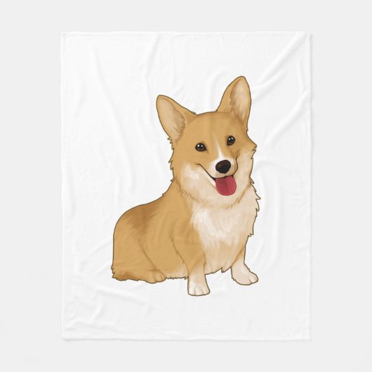 Cute smiling corgi fleece deken (Voorkant)
