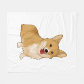 Cute smiling corgi fleece deken (Voorkant (Horizontaal))