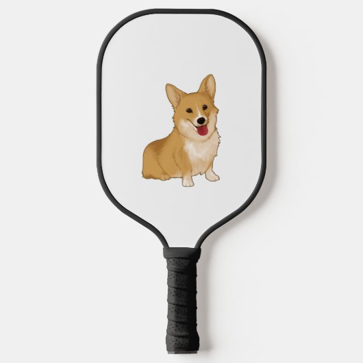Cute smiling corgi pickleball paddle (Voorkant)