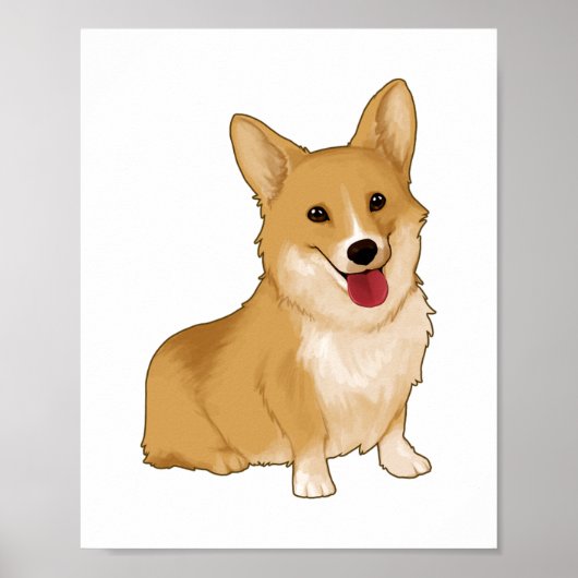 Cute smiling corgi poster (Voorkant)