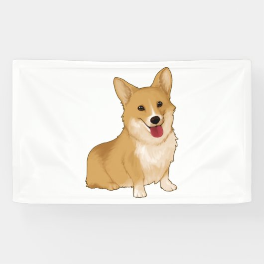 Cute smiling corgi spandoek (Horizontaal)
