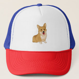 Cute smiling corgi trucker pet