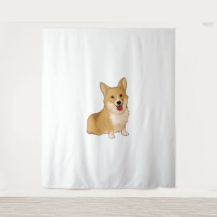 Cute smiling corgi wandkleed