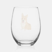 Cute smiling corgi wijnglas zonder voet (Achterkant)