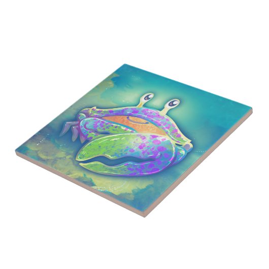 Cute Smiling Crab Tegeltje (Zijkant)