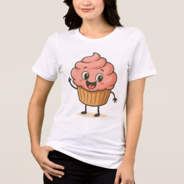Cute Smiling Cupcake T-Shirt – Leuke Kawaii Desser