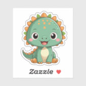 Cute Smiling Dinosaur Illustration Vinyl Sticker (Vel)