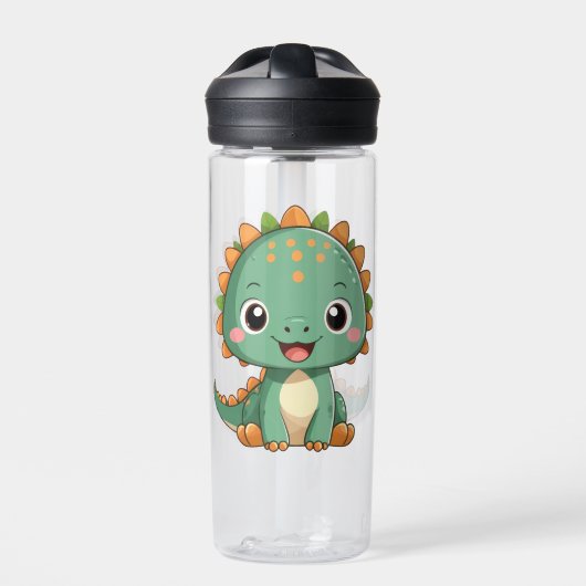 Cute Smiling Dinosaur Kids Water Bottle Waterfles (Voorkant)