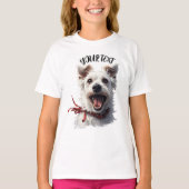 Cute Smiling Dog Kids T-Shirt, Custom Name T-shirt (Voorkant)