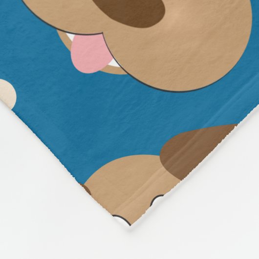 Cute Smiling Dog met Big Ears Personalized Fleece Deken (Hoek)