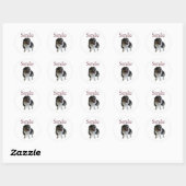 Cute Smiling Dog | Smile be Happy Ronde Sticker (Vel)
