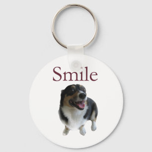 Cute Smiling Dog   Smile be Happy Sleutelhanger
