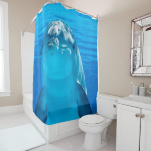 Cute Smiling Dolphin Shower Curtain Douchegordijn