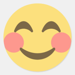 Cute Smiling Emoji Ronde Sticker