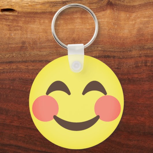 Cute Smiling Emoji Sleutelhanger (Voorkant)