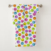 Cute Smiling Emoji wordt kleurrijk Bad Handdoek (Insitu)
