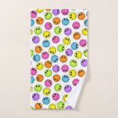 Cute Smiling Emoji wordt kleurrijk Bad Handdoek (Handdoek)