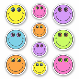 Cute Smiling Emoji wordt kleurrijk Sticker