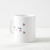 Cute Smiling Face Mug Soft Heart Aesthetic Koffiemok (Voorkant links)
