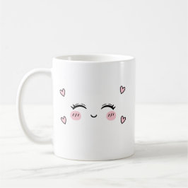 Cute Smiling Face Mug  Soft Heart Aesthetic Koffiemok