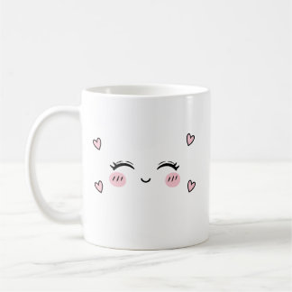 Cute Smiling Face Mug Soft Heart Aesthetic Koffiemok