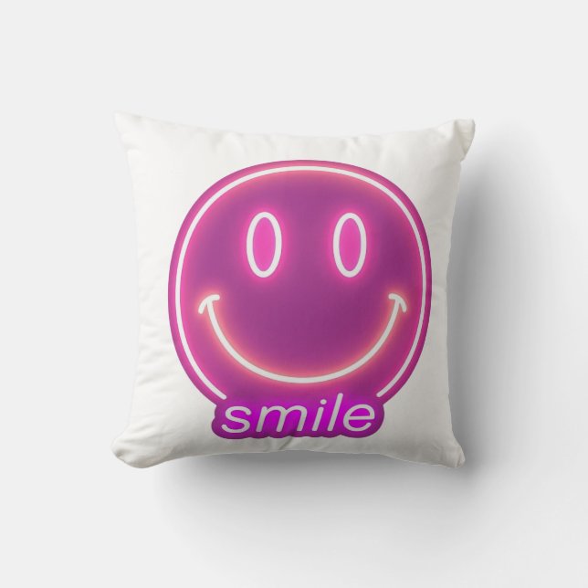 Cute Smiling Face Pillow – Cheerful Home Decor” Kussen (Voorkant)