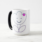 cute smiling flower magische mok (Voorkant links)