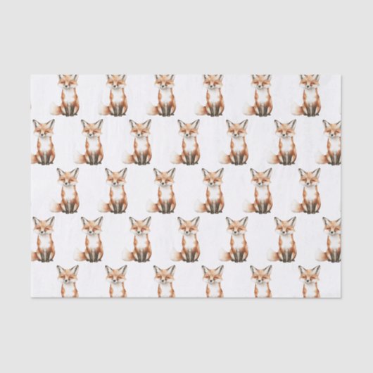 Cute Smiling Foxes Birthday Tissuepapier (Voorkant)