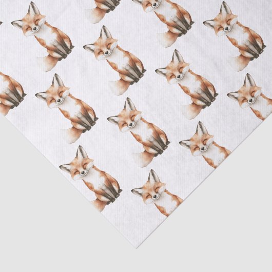 Cute Smiling Foxes Birthday Tissuepapier (Detail)