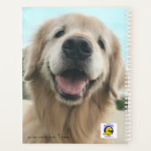 Cute Smiling Golden Retriever in Closeup Custom Planner (Achterkant)