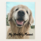 Cute Smiling Golden Retriever in Closeup Custom Planner (Voorkant)