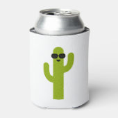 Cute Smiling Green Cactus Wearing Sunglazen Blikjeskoeler (Blikje Voorkant)