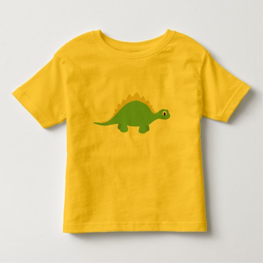 Cute Smiling Green Dinosaur Toddler Tee Shirt (Voorkant)
