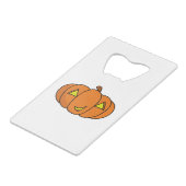 Cute Smiling Halloween Pumpkin Creditkaart Flessenopener (Voorkant Gekanteld)