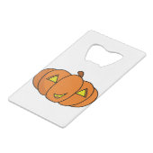 Cute Smiling Halloween Pumpkin Creditkaart Flessenopener (Achterkant Gekanteld)