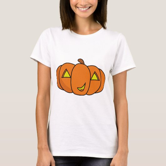 Cute Smiling Halloween Pumpkin T-shirt (Voorkant)