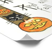 Cute Smiling Jack O Lantern Black Cat Poster (Hoek)