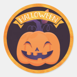 Cute Smiling Jack O'Lantern Halloween Ronde Sticker